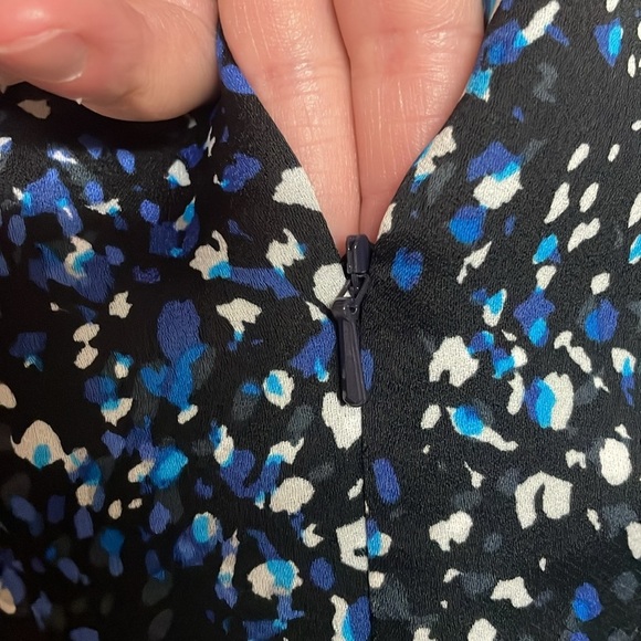 Banana Republic size 00 Petite Blue Sheath Long Sleeve Crew Neck Mini Dress - Picture 8 of 9